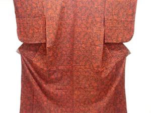 大正ロマン　両面染　抽象模様単衣着物